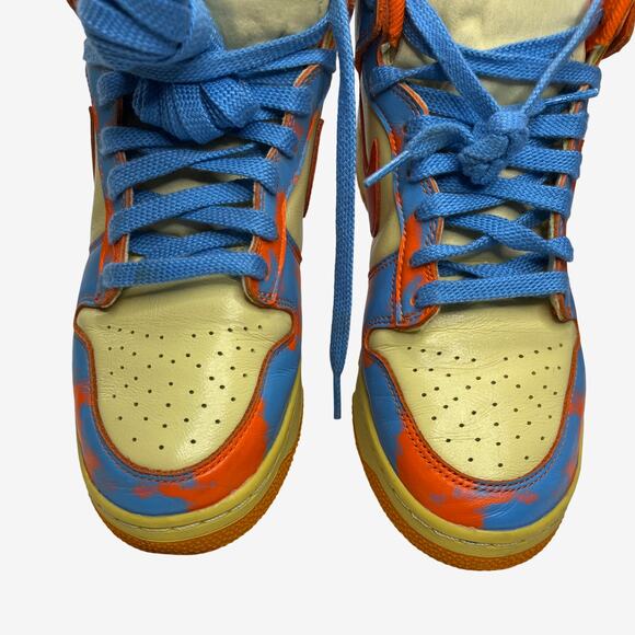 Nike Dunk High DD9404-800 Mineral Orange Blue Void Men’s Size 9 Wear and Tear - Picture 10 of 12